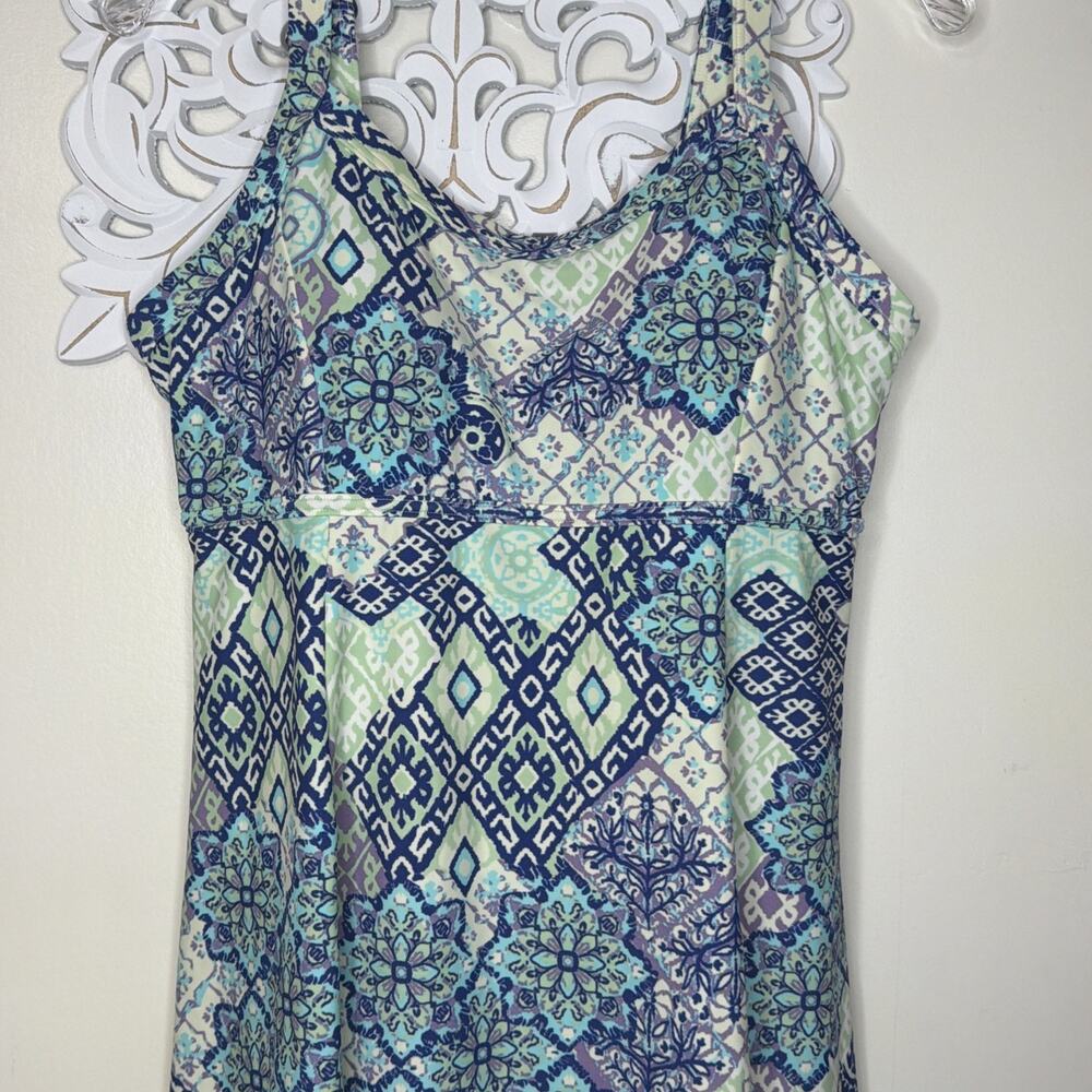 COLDWATER CREEK Women's size 12 Swimsuit 1-Piece Bathing Suit Swim Dress BLUE - Picture 4 of 14